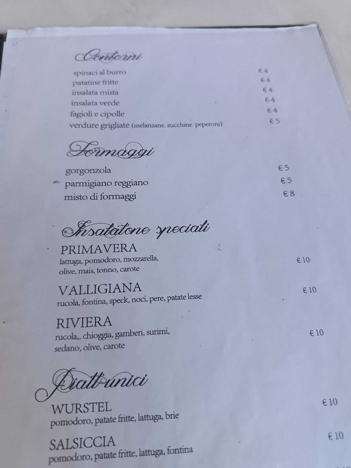 Menu di Diana