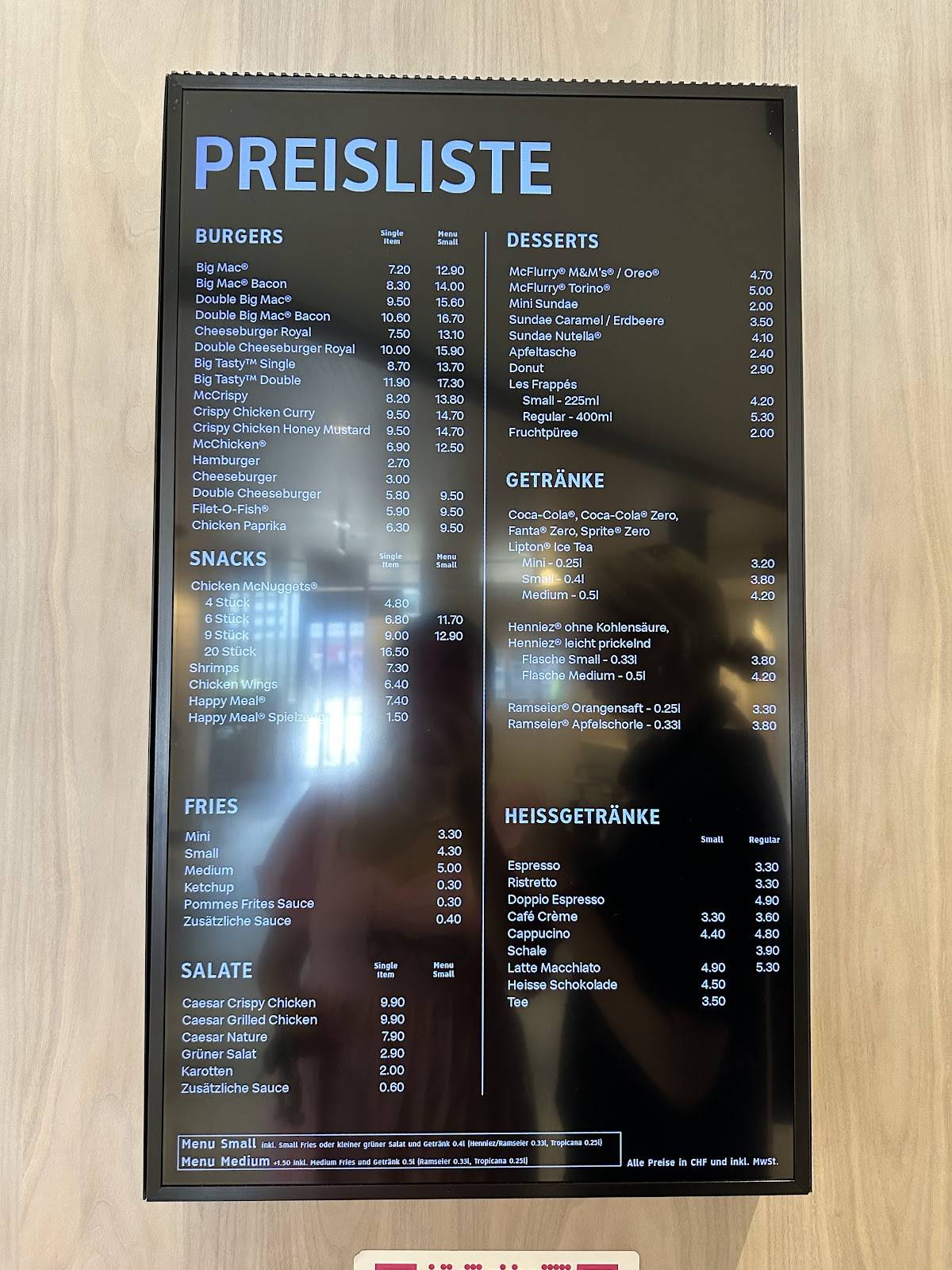 Menu di McDonald’s 