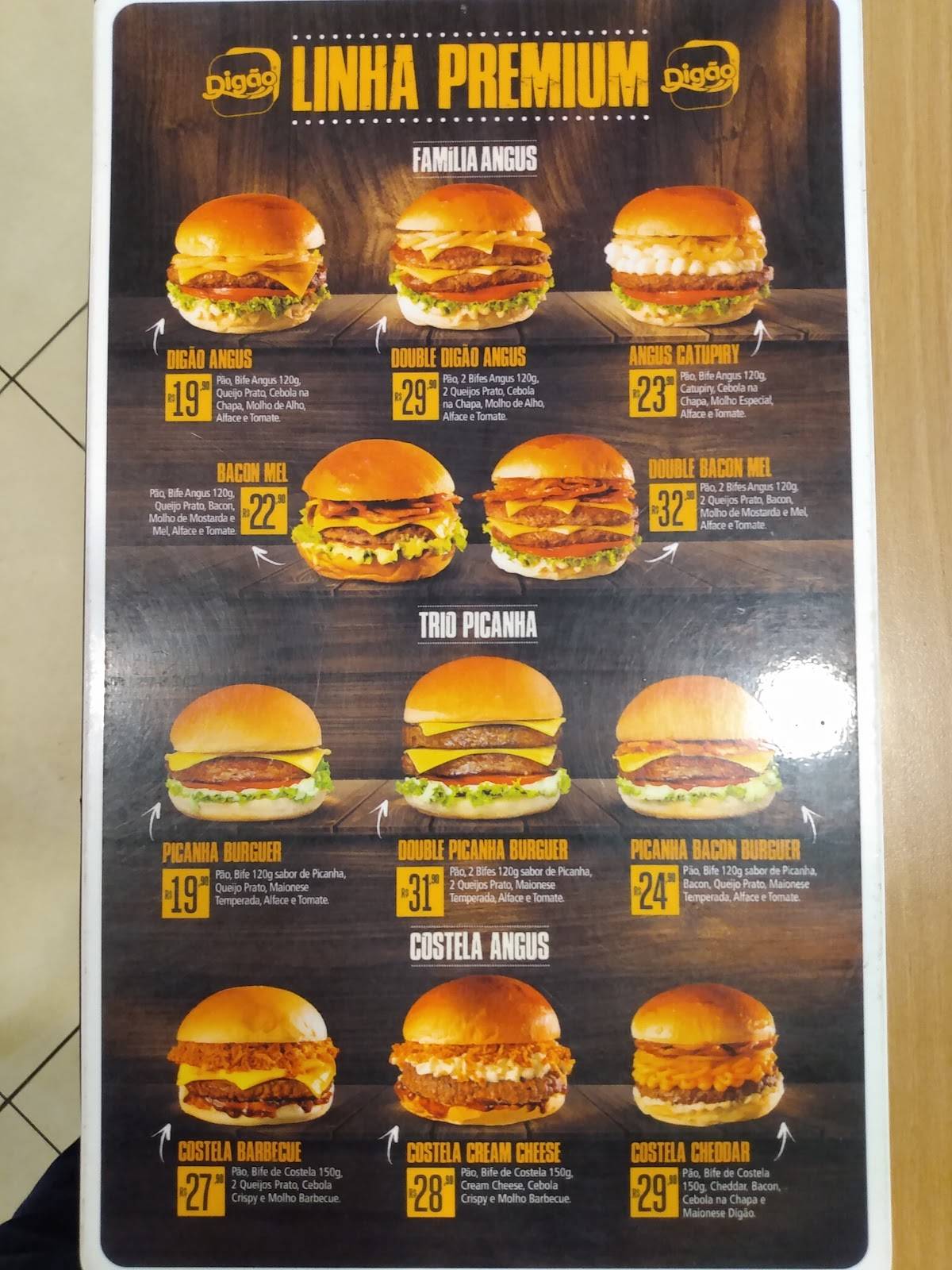 Digão São Pedro cardápio