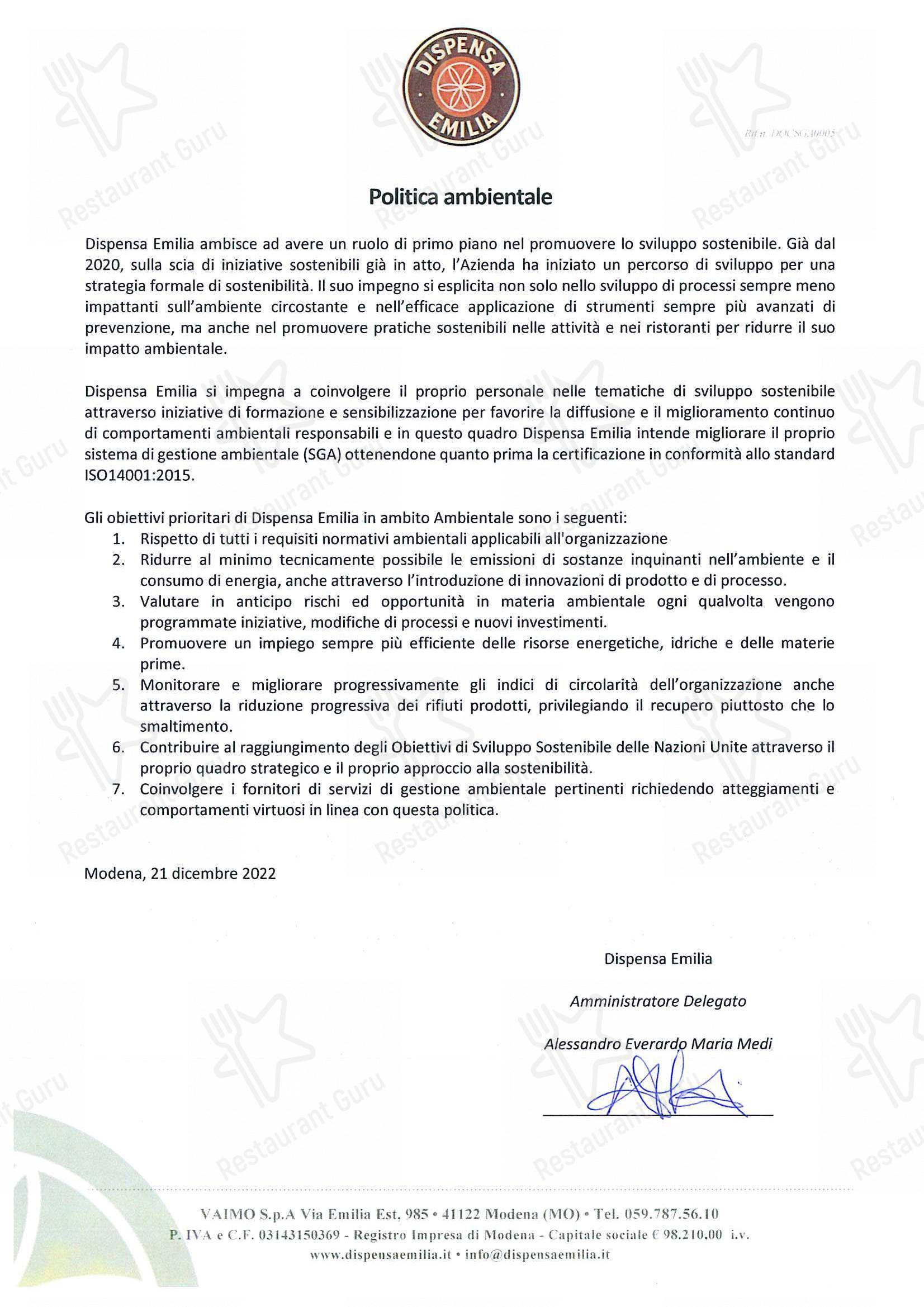 Основное меню per Dispensa Emilia I Gigli Campi Bisenzio in Campi Bisenzio