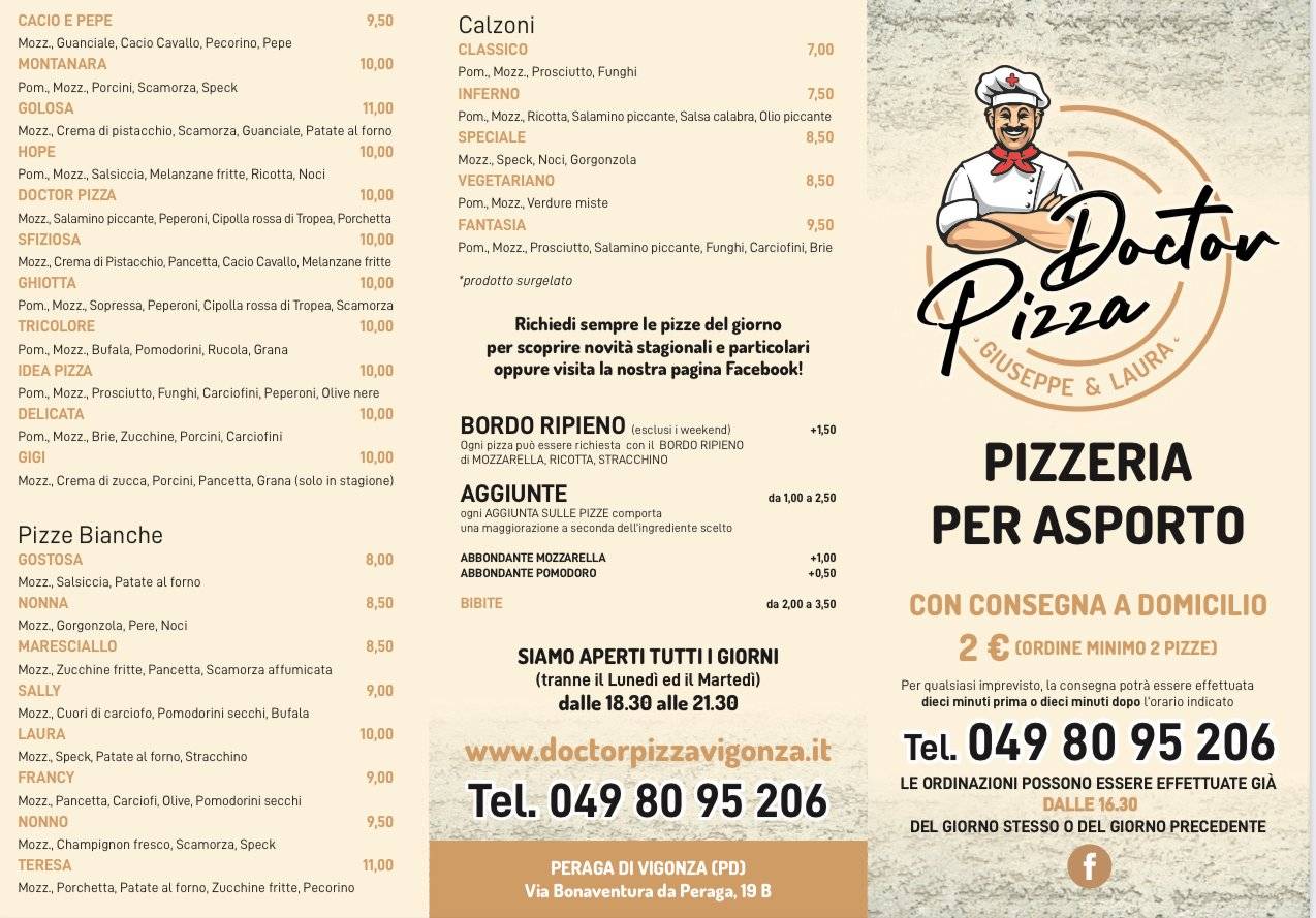 Menu di Doctor Pizza 