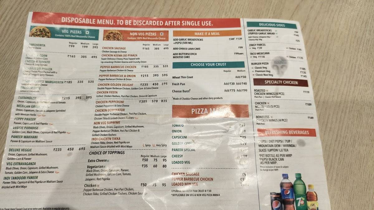 Domino's Pizza Somajiguda, Hyderabad menu