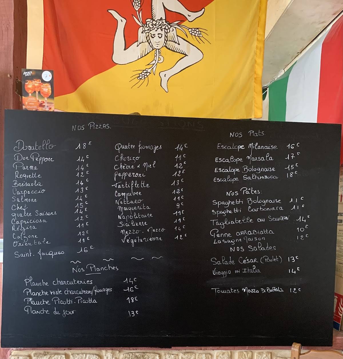 Menu de Don Peppone.