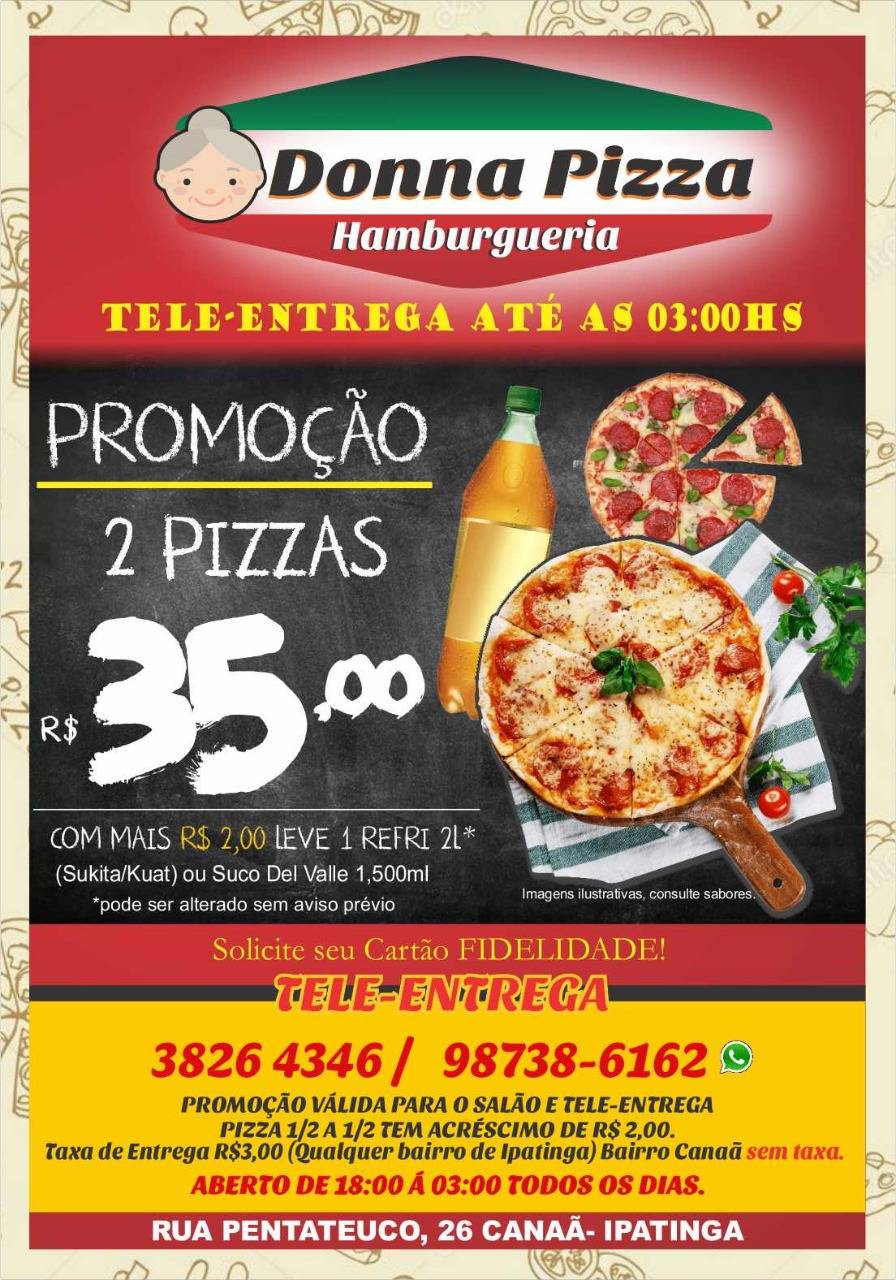 Donna pizza cardápio