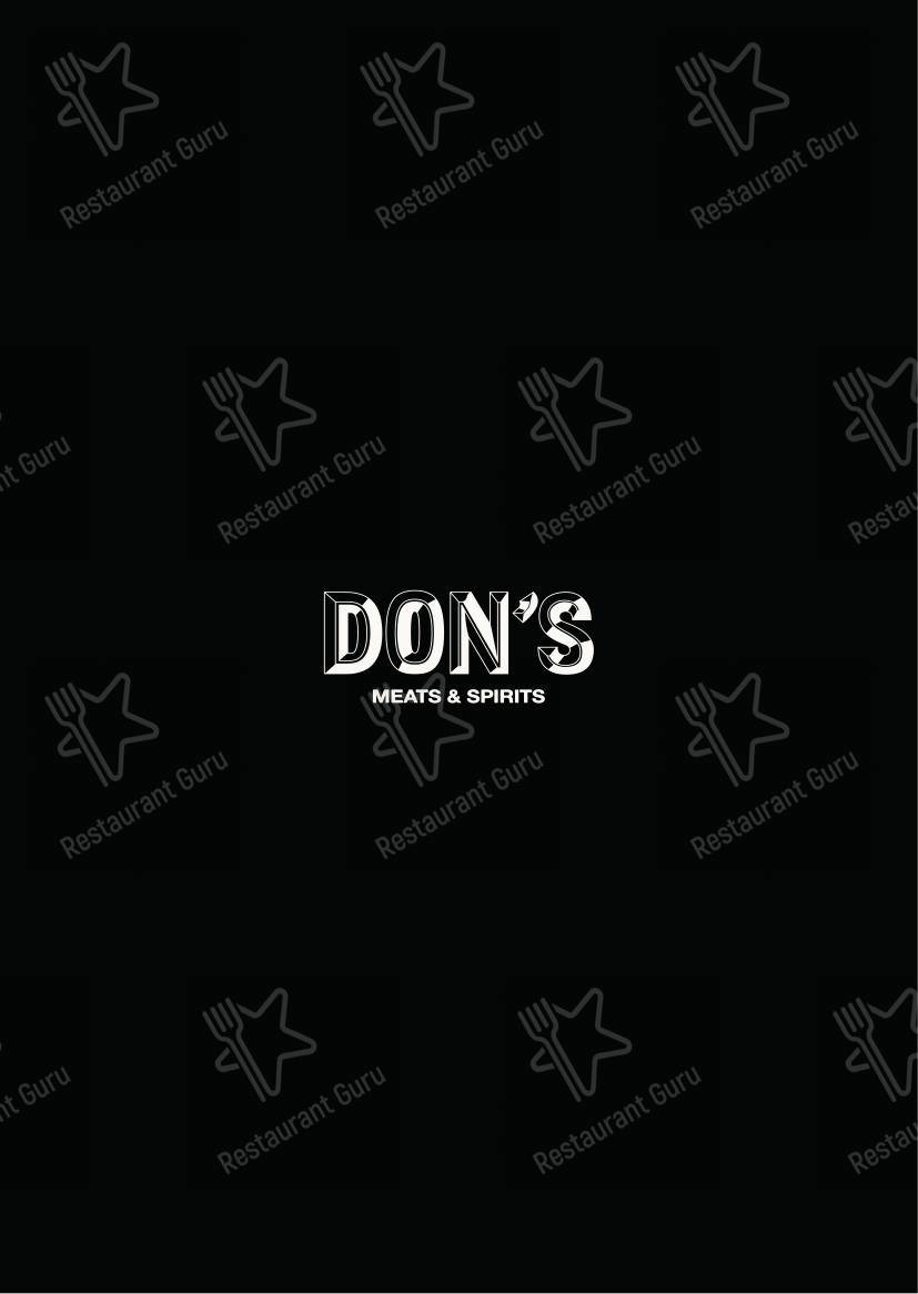 Menu di Don's - Meats & Spirits - 菜单