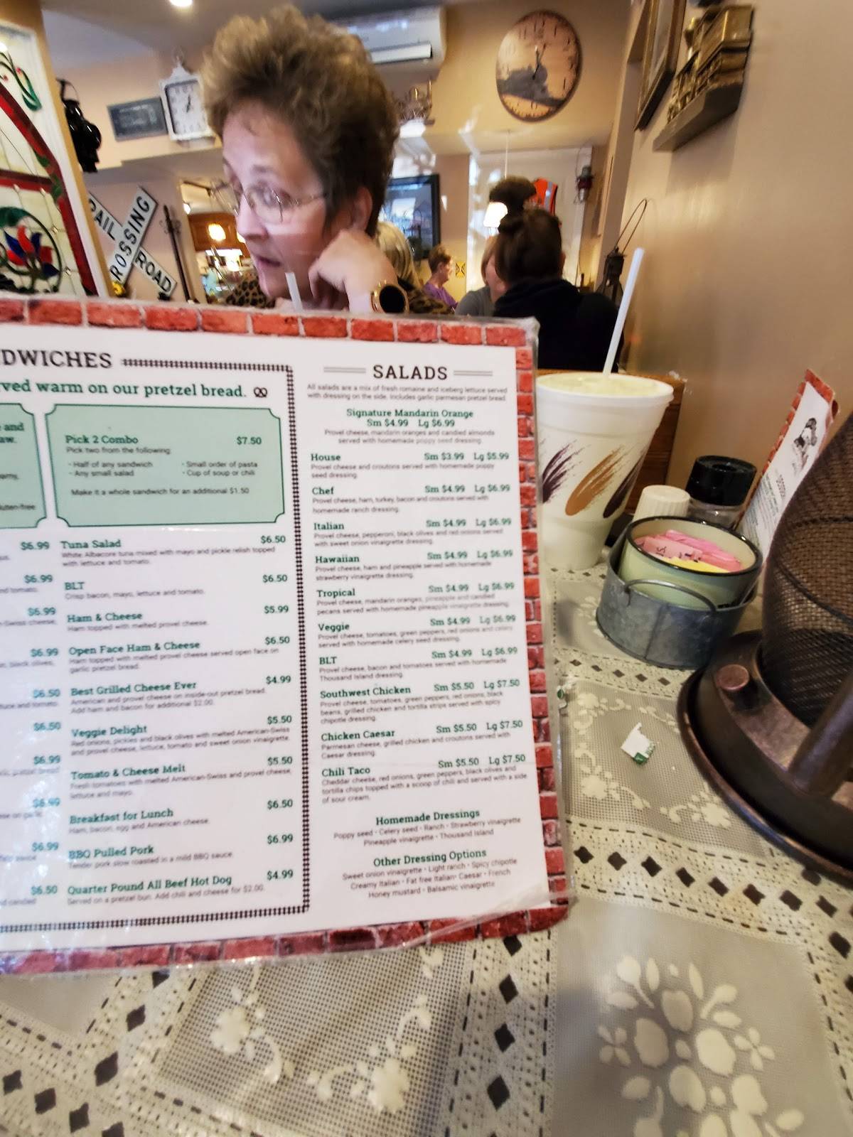 Menu at Dough Depot cafe, Kimmswick