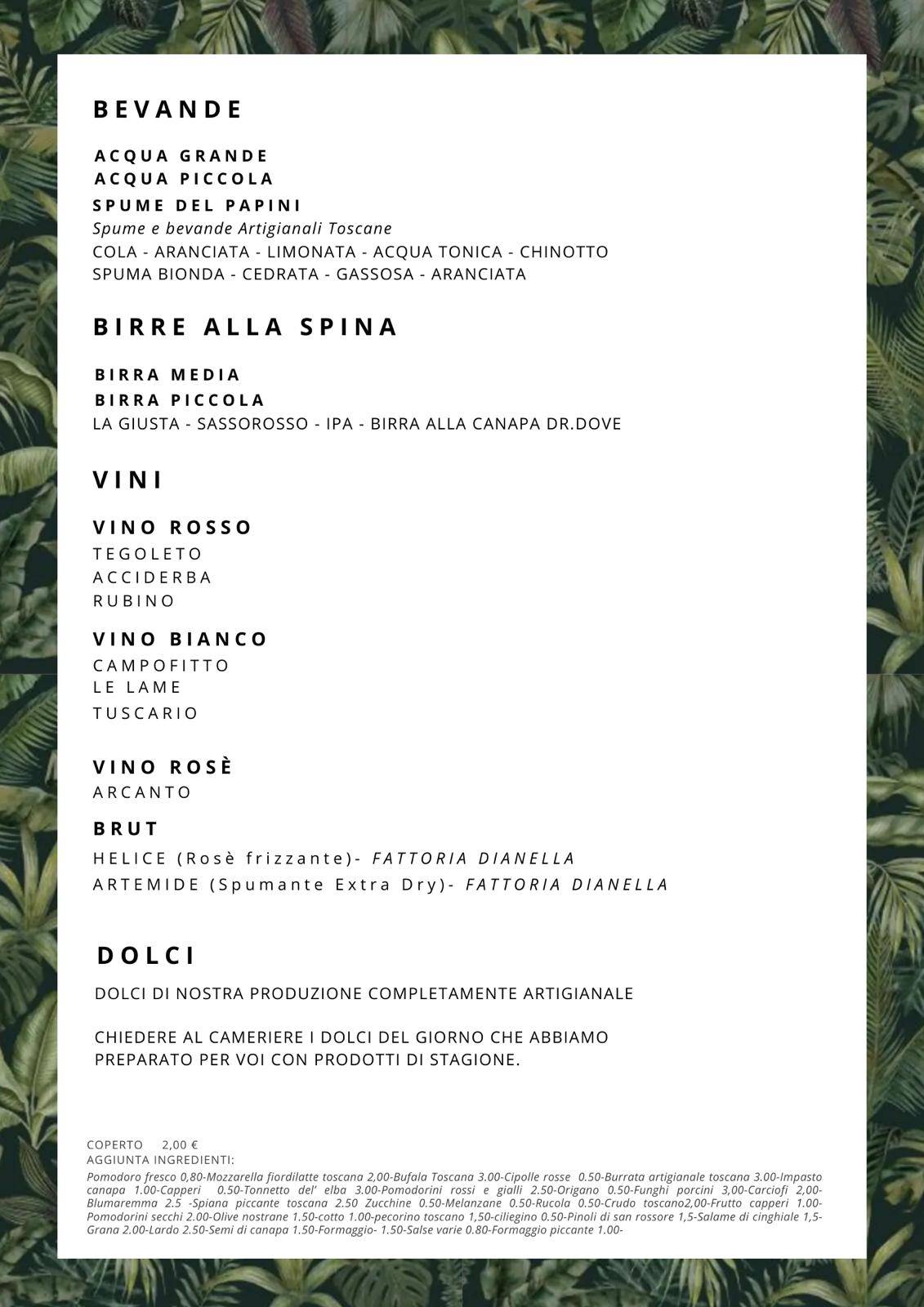 Menu di Dr.Dove Agripizza 