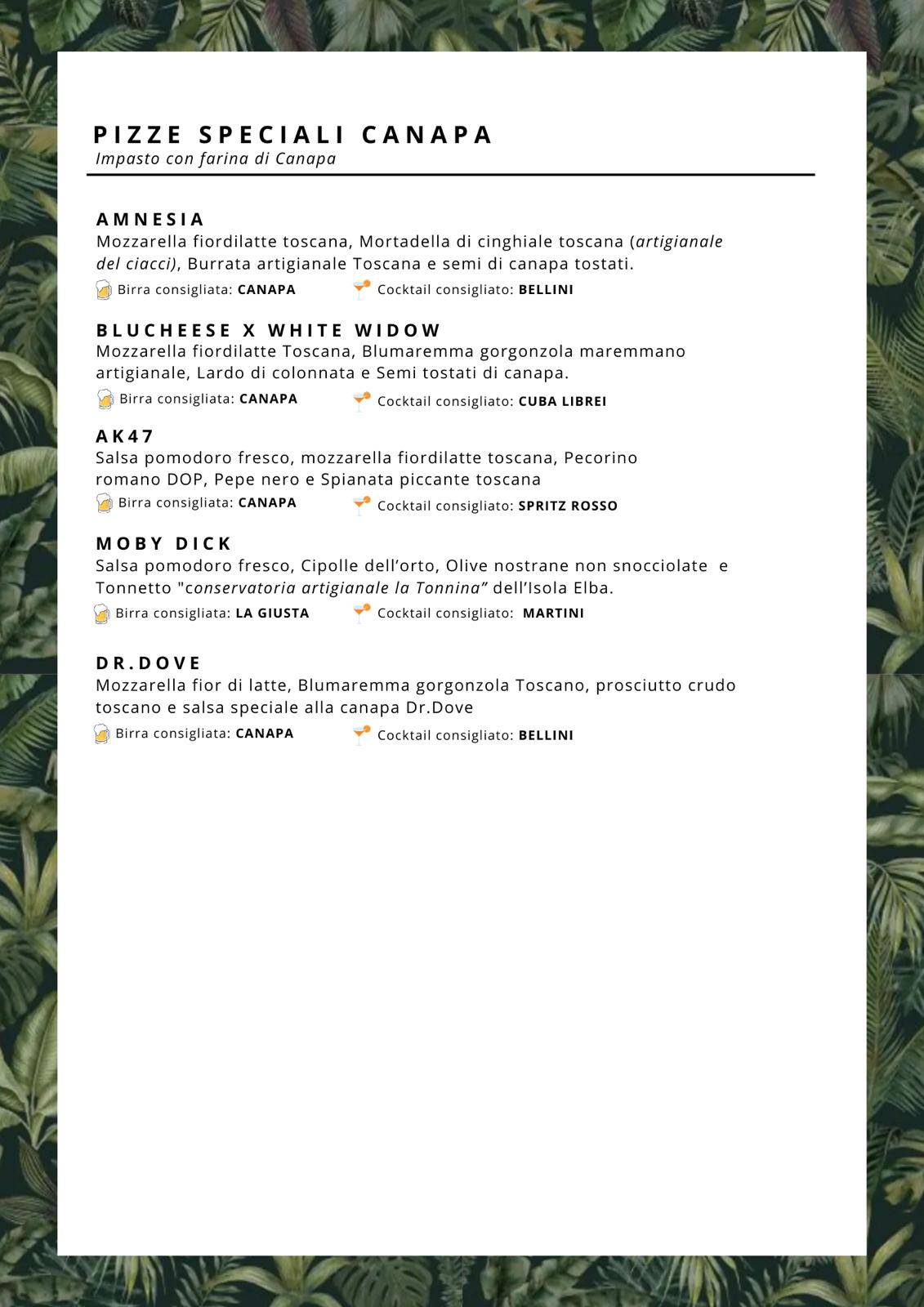 Menu di Dr.Dove Agripizza 