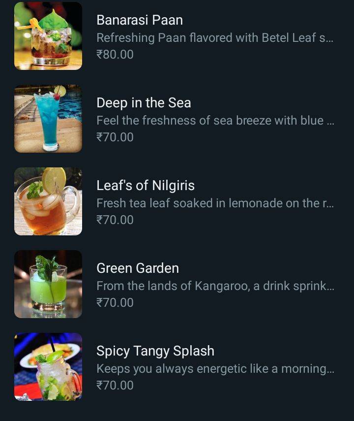 Drooling Jacks menu