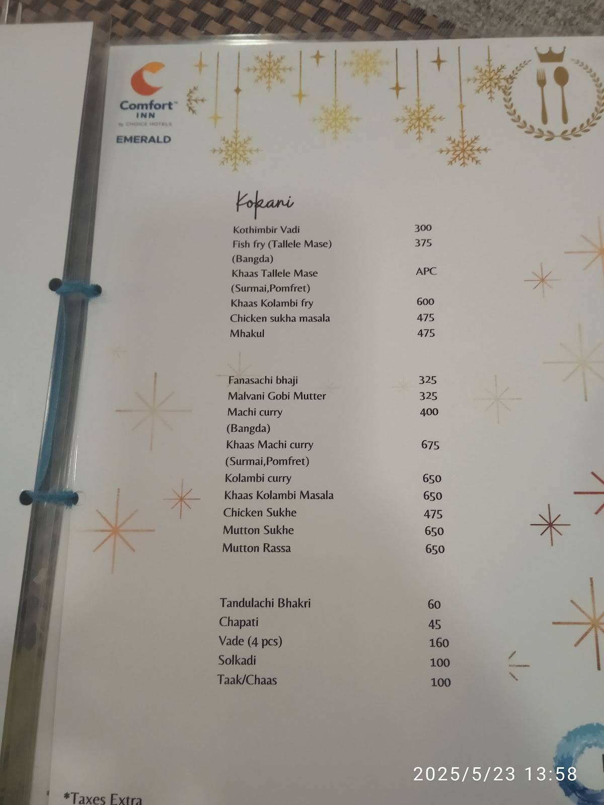 Eat Local menu