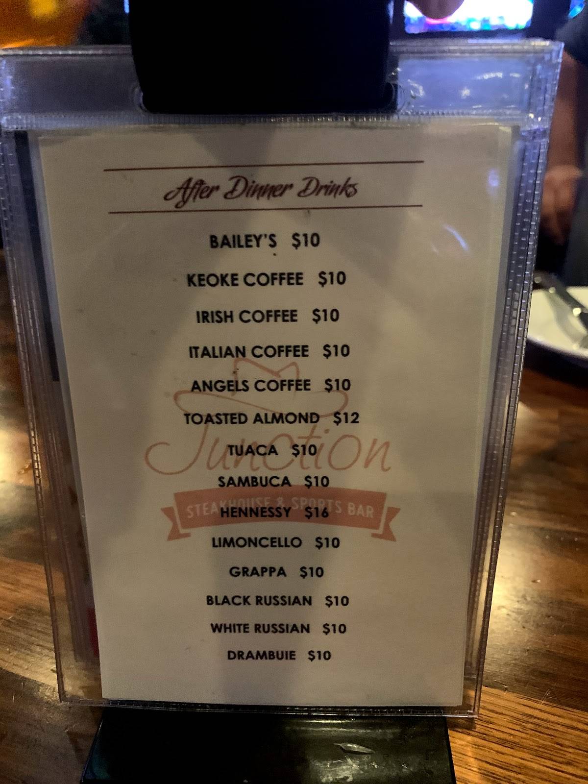 Menu at Junction Bar & Grill, El Cajon, 777 Jamacha Rd