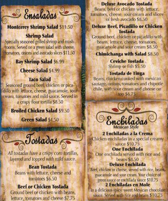 Menu at El Charro Grill Mexican Restaurant, Sumner