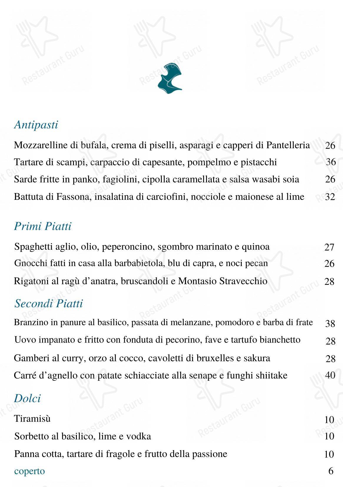 Menu bar per El Magazen osteria contemporanea in Venezia
