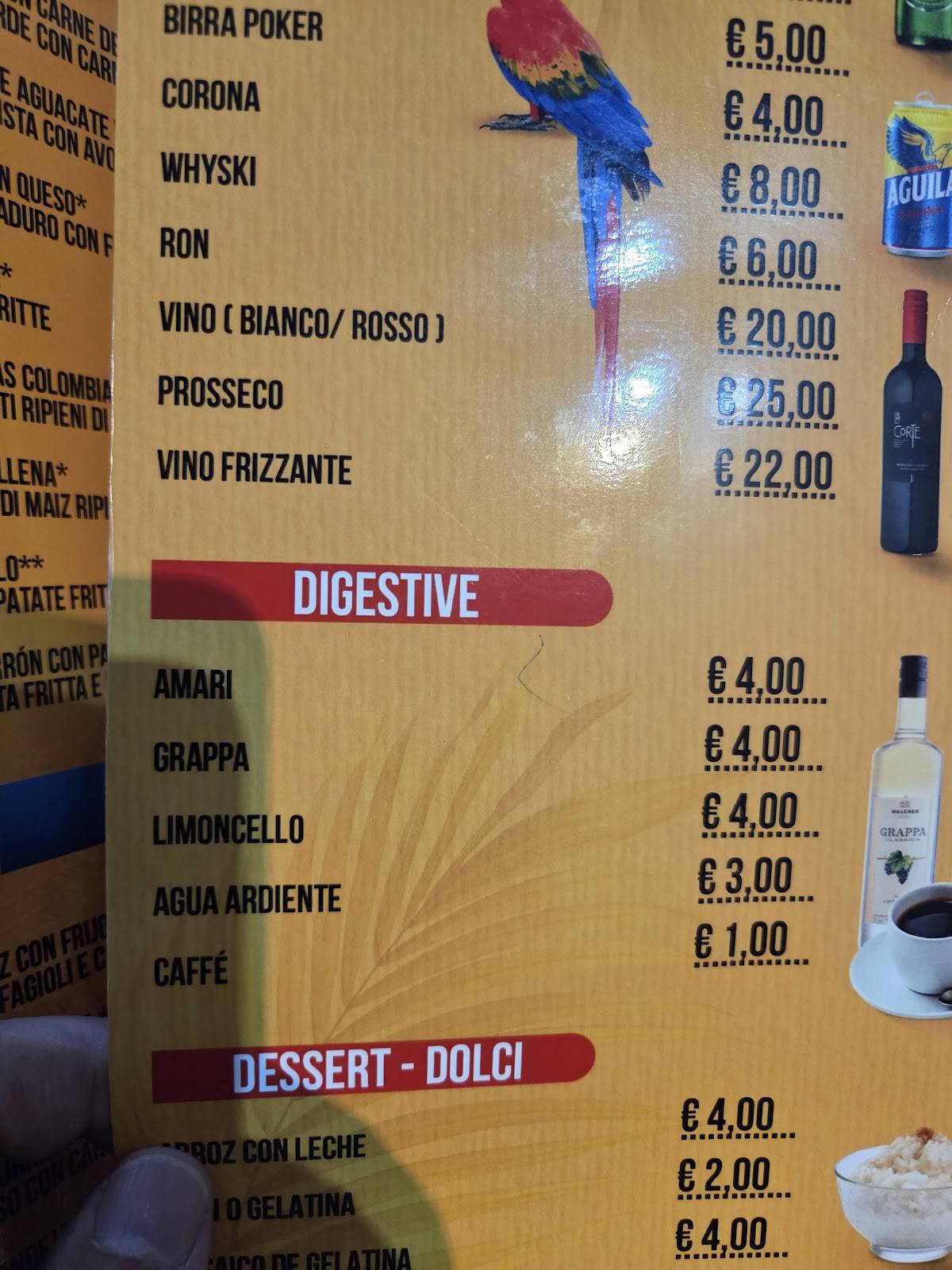 Menu di El Paraíso - Rome Pigneto 