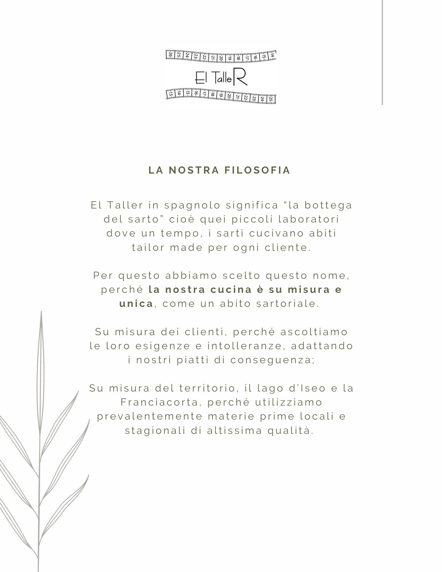 Menu di El Taller 