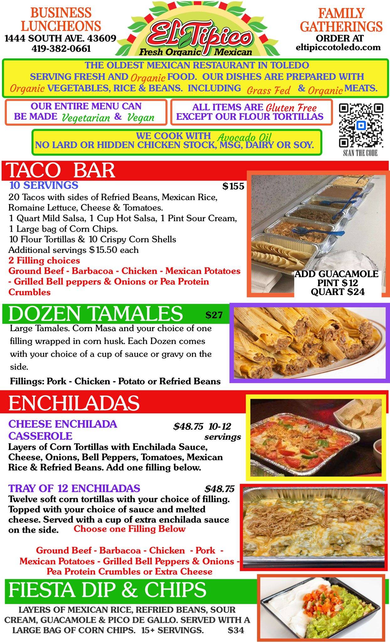 Menu At El Tipico Restaurant, Toledo