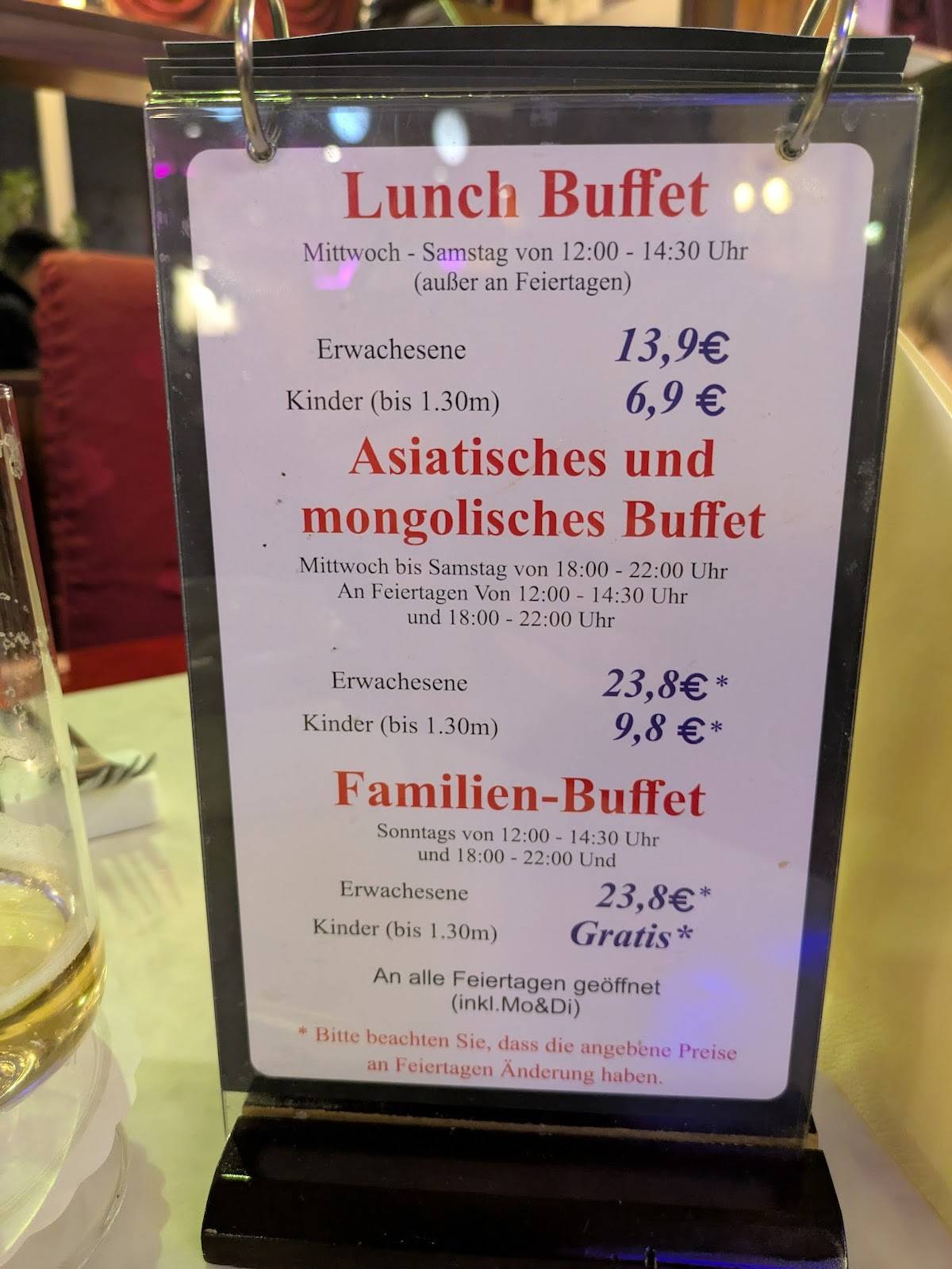 Menu de Empire