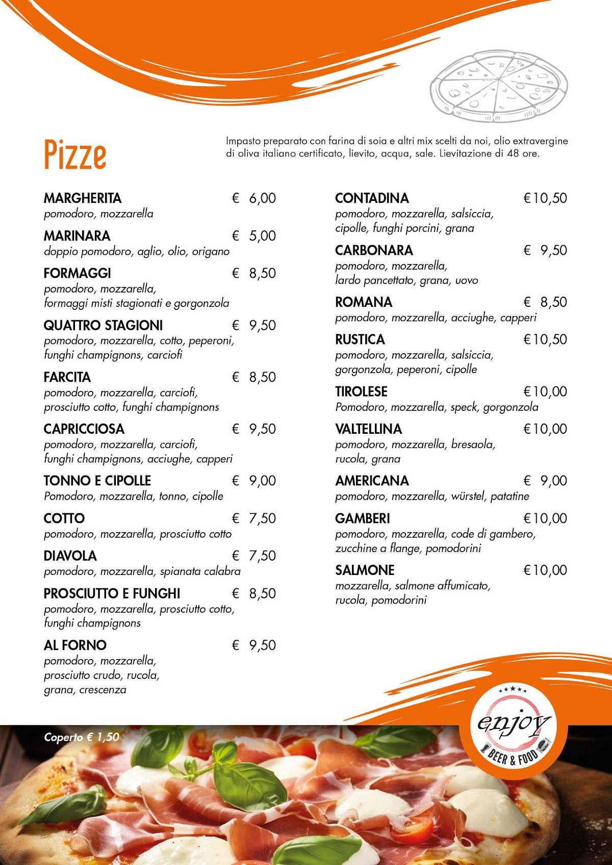 Menu di Enjoy – Bar, Pizzeria, Hamburgeria in Vallecamonica 