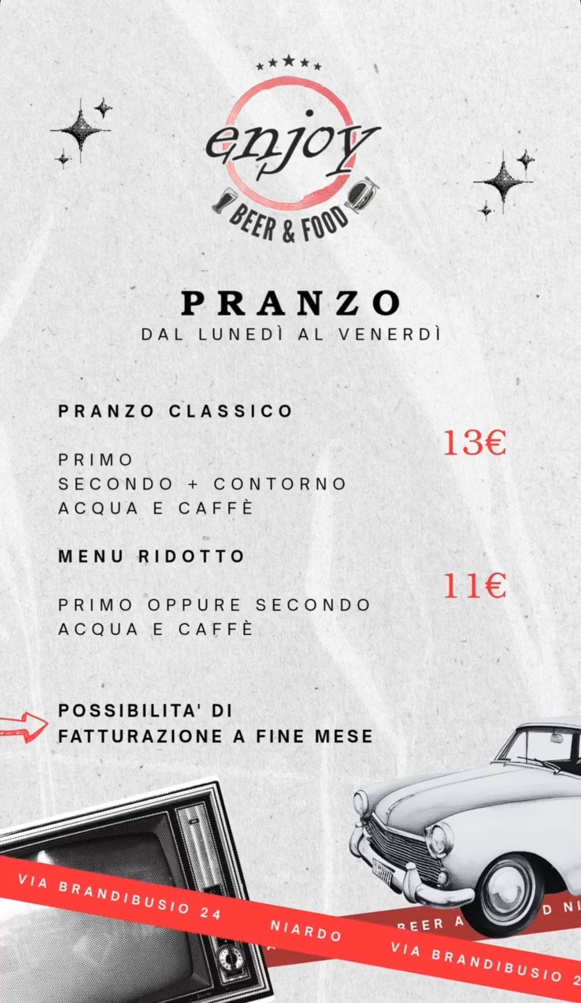 Menu di Enjoy – Bar, Pizzeria, Hamburgeria in Vallecamonica 