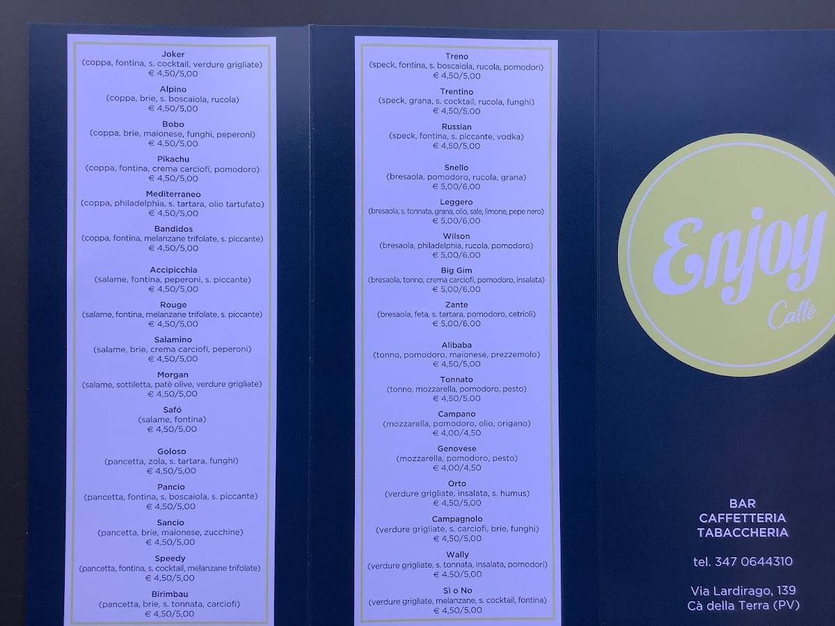 Menu di Enjoy Caffè 
