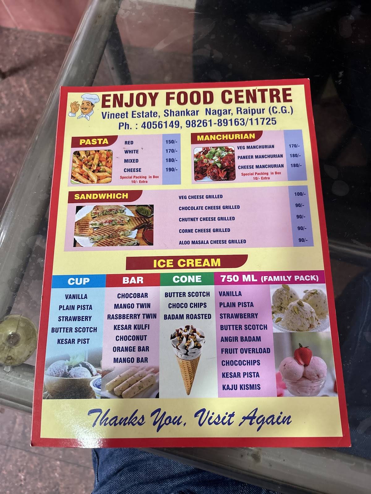 Enjoy Food Center menu