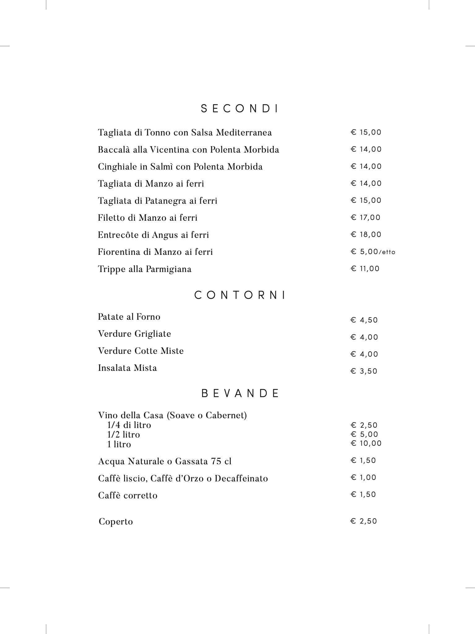 Menu di Enoteca di Monteforte 