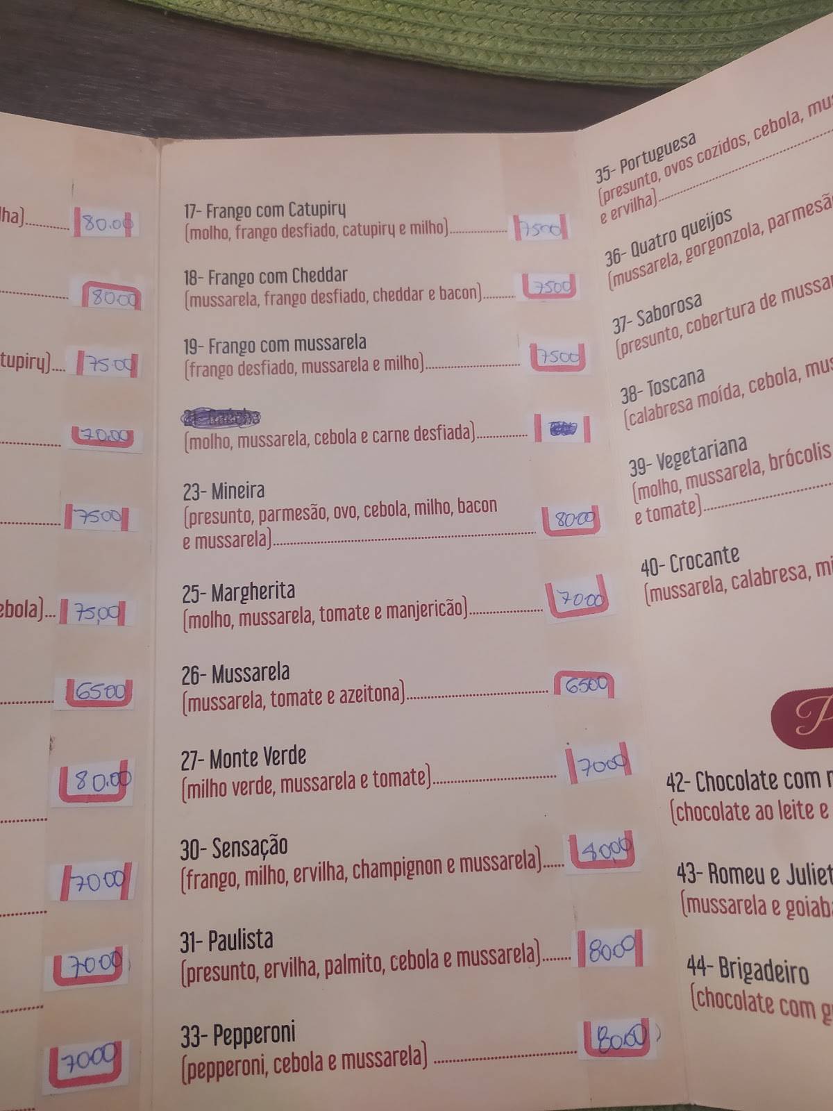 Espaço Gourmet Sol Nascente cardápio
