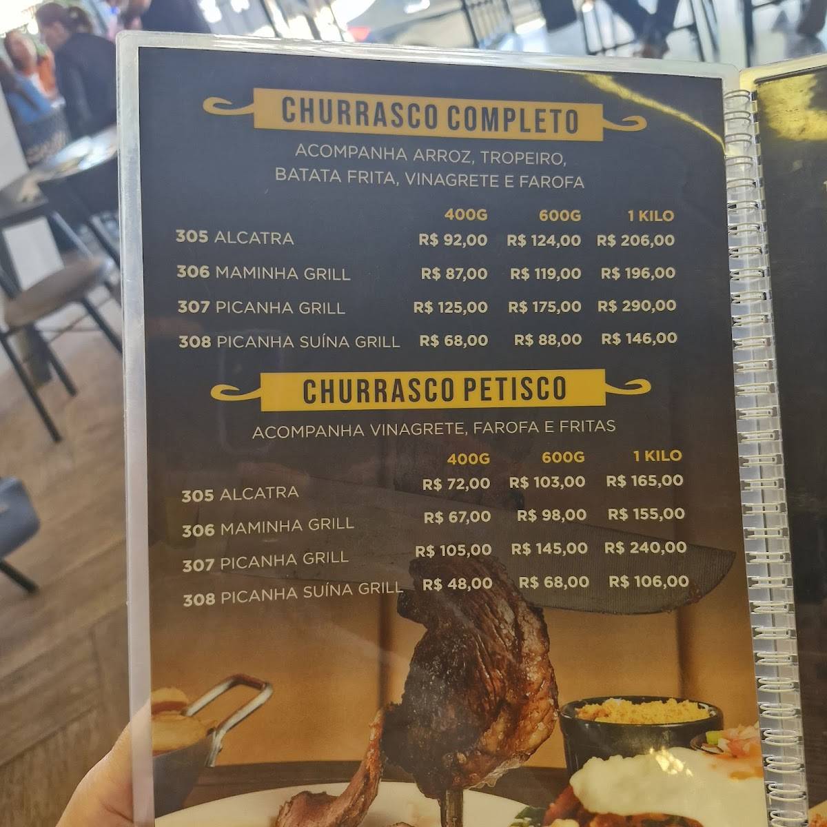 Espeteria Mamute cardápio