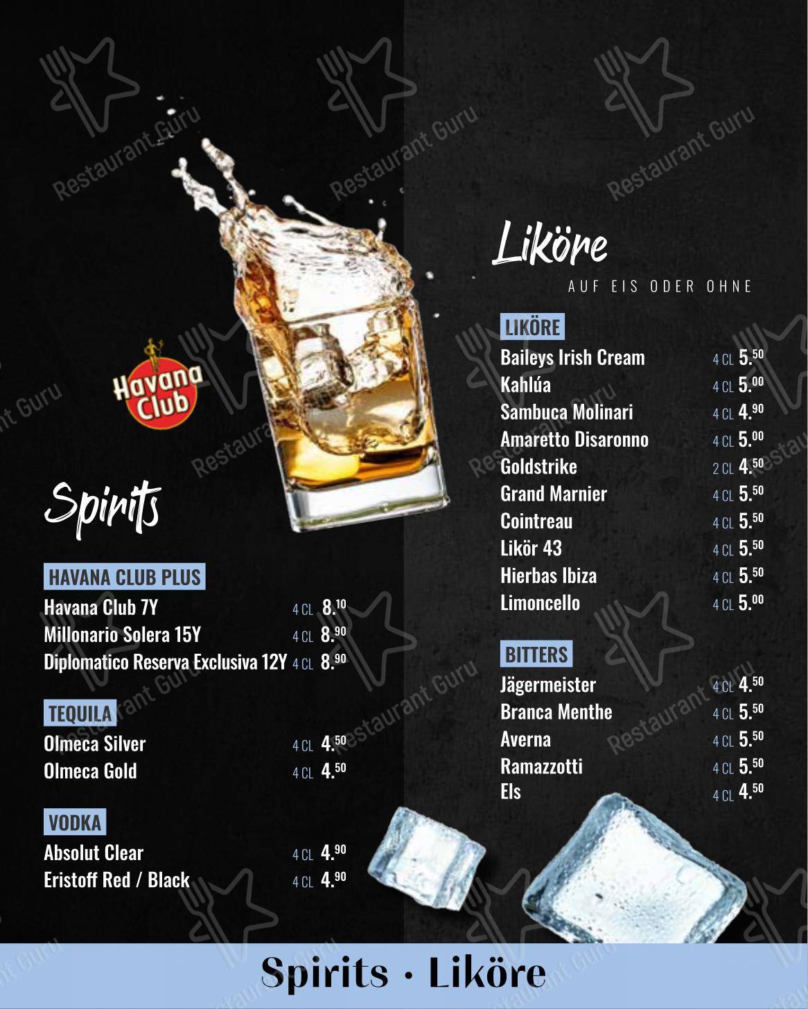 Menu pour Esscobar by Tom - Menu