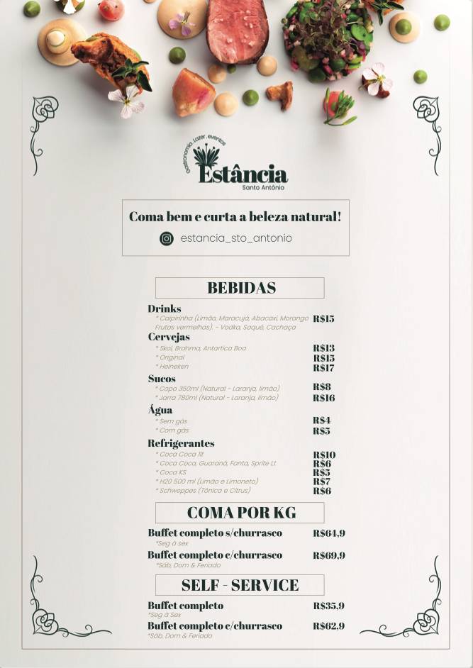Estância Santo Antônio cardápio