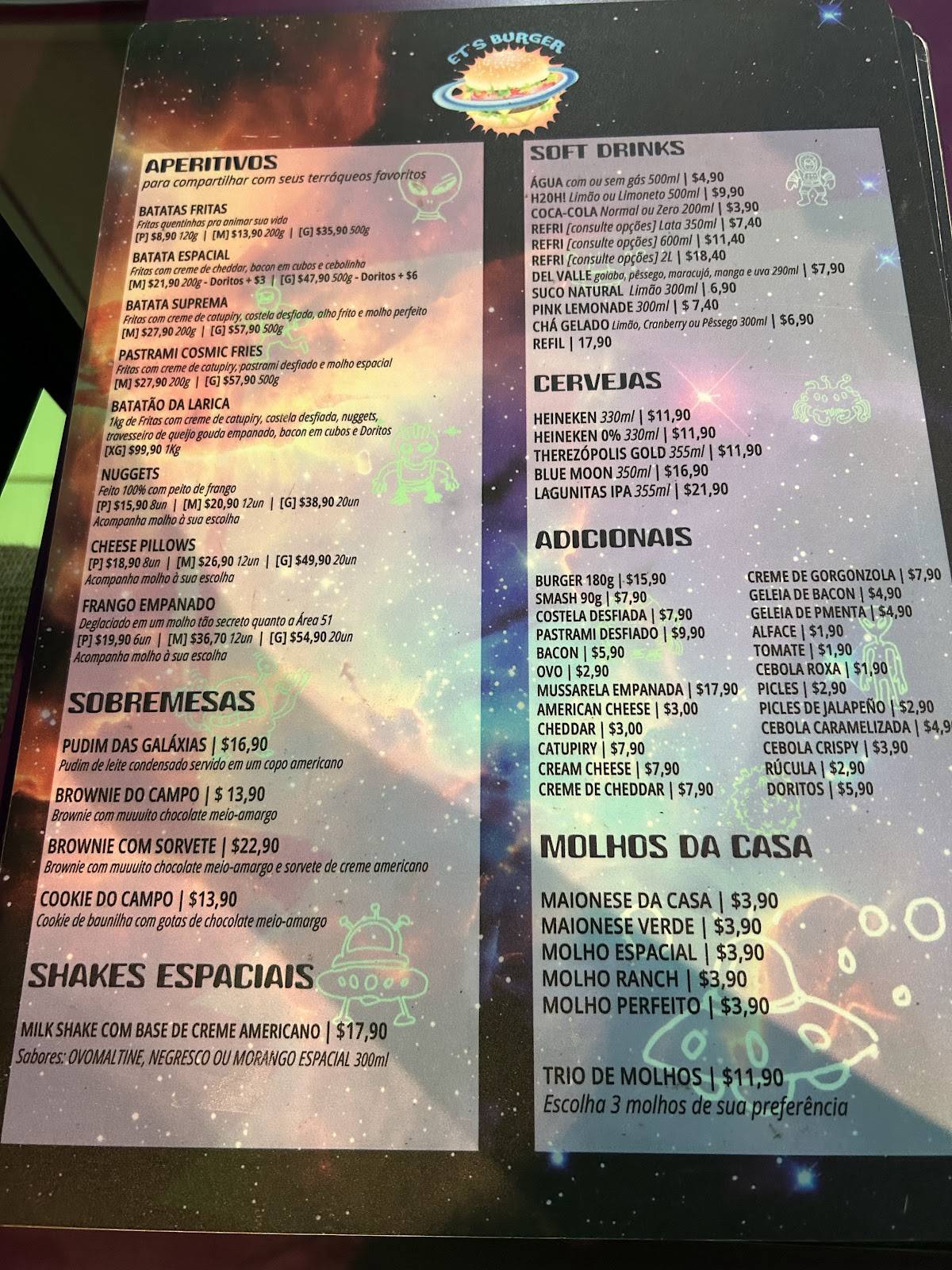 Et's Burger cardápio