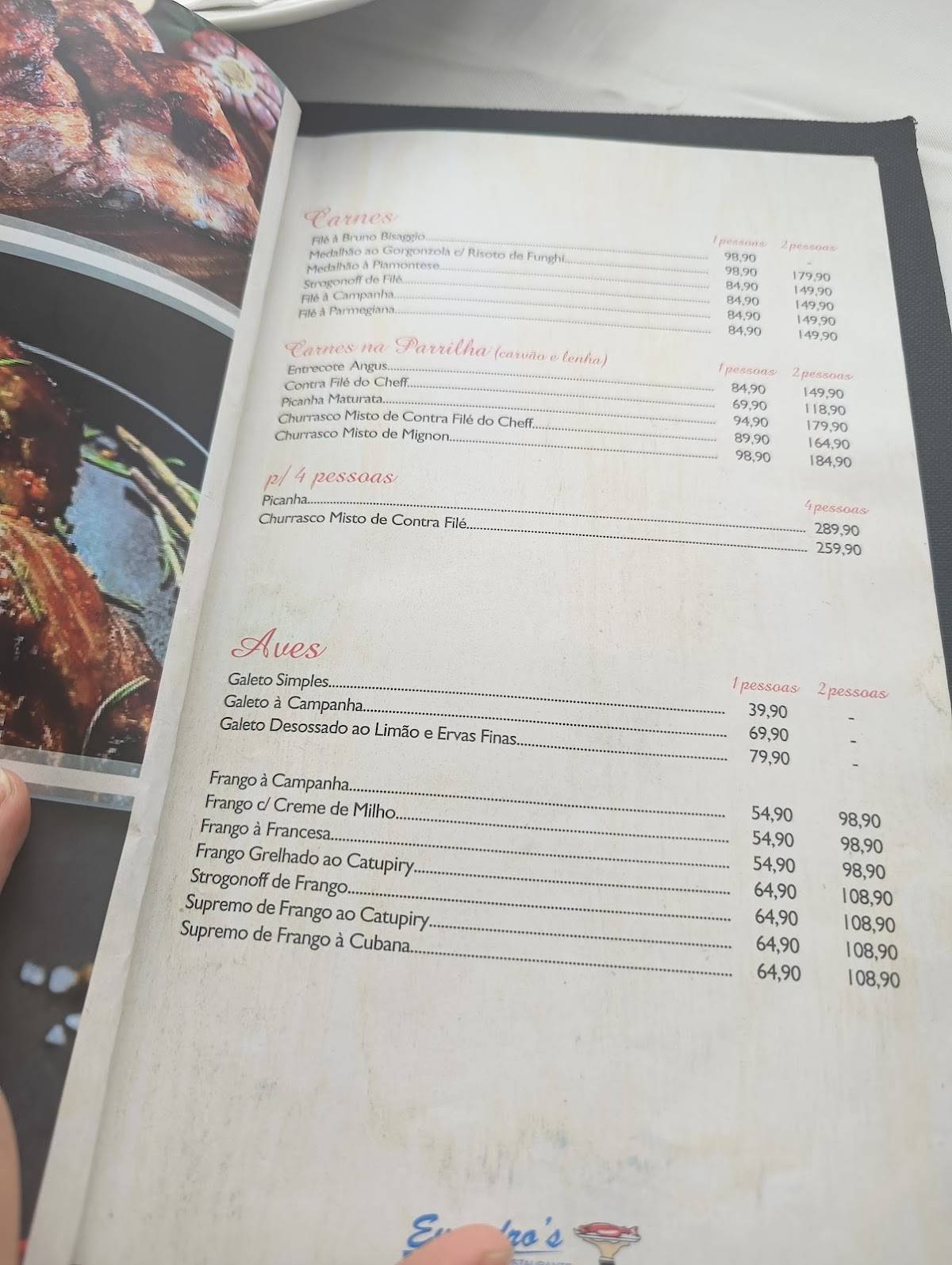 Evandro's Restaurante cardápio
