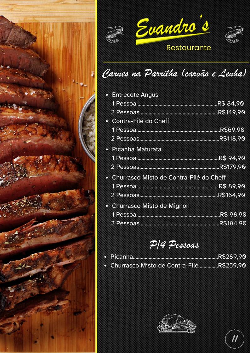 Evandro's Restaurante cardápio