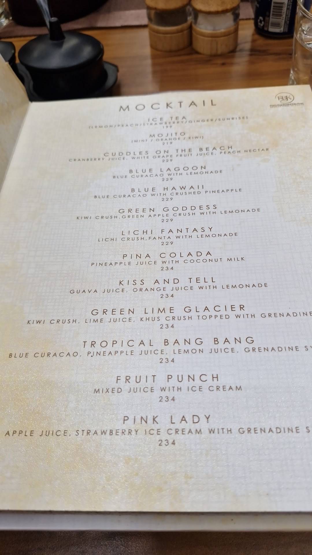 FBK - FEN'S BACKYARD KITCHEN menu
