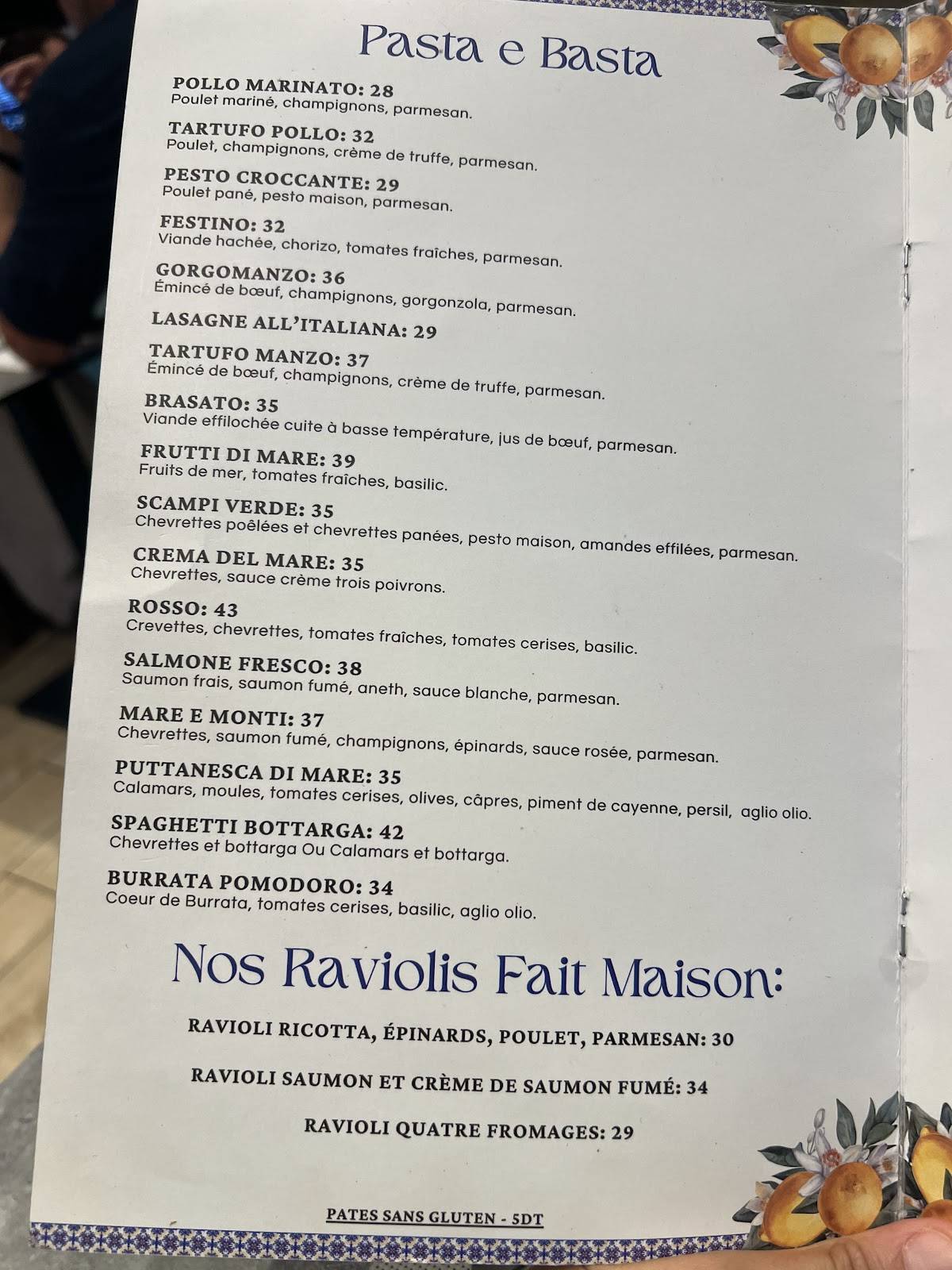 Menu de FEDERICO