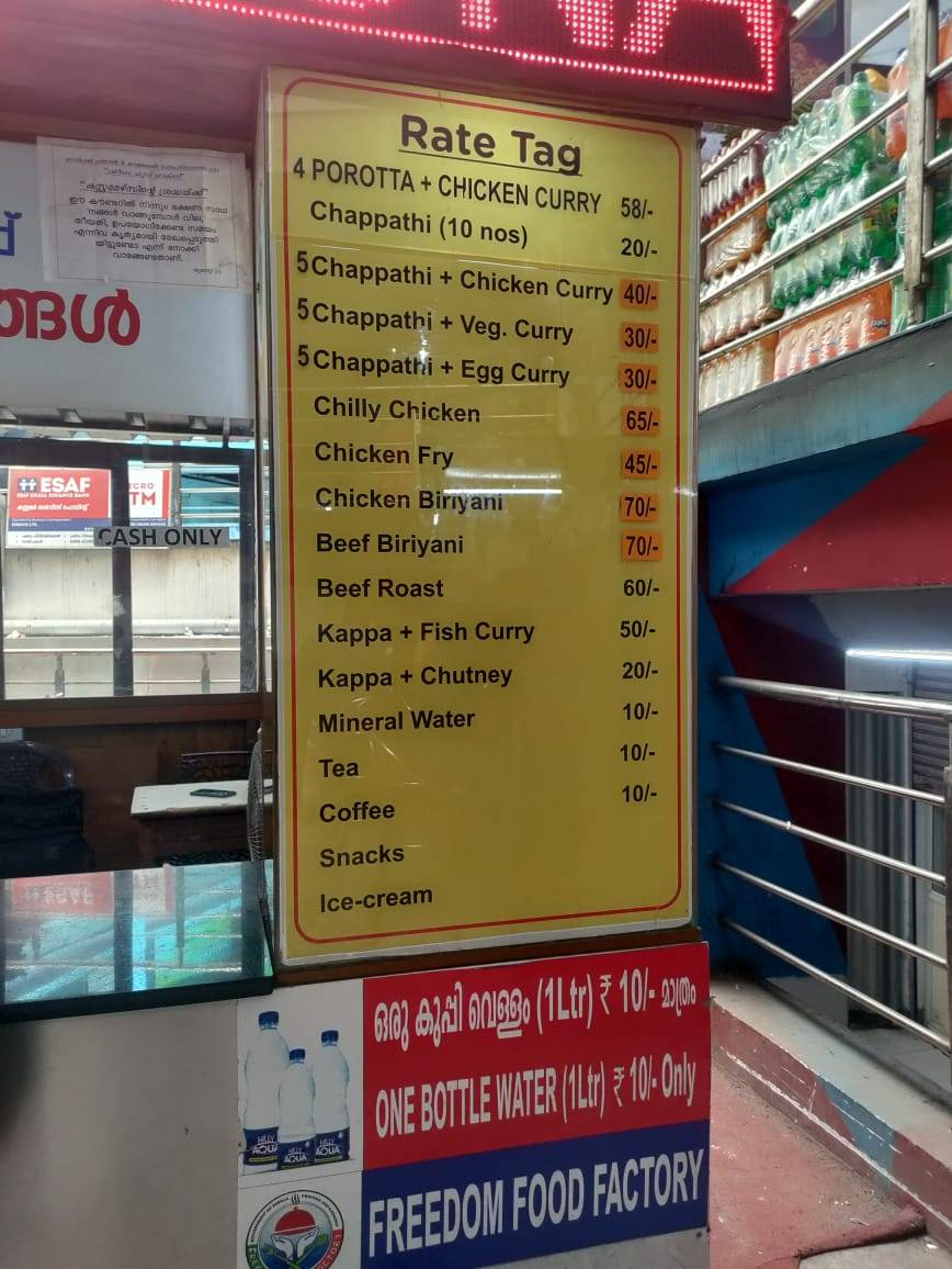 FOOD FOR FREEDOM menu