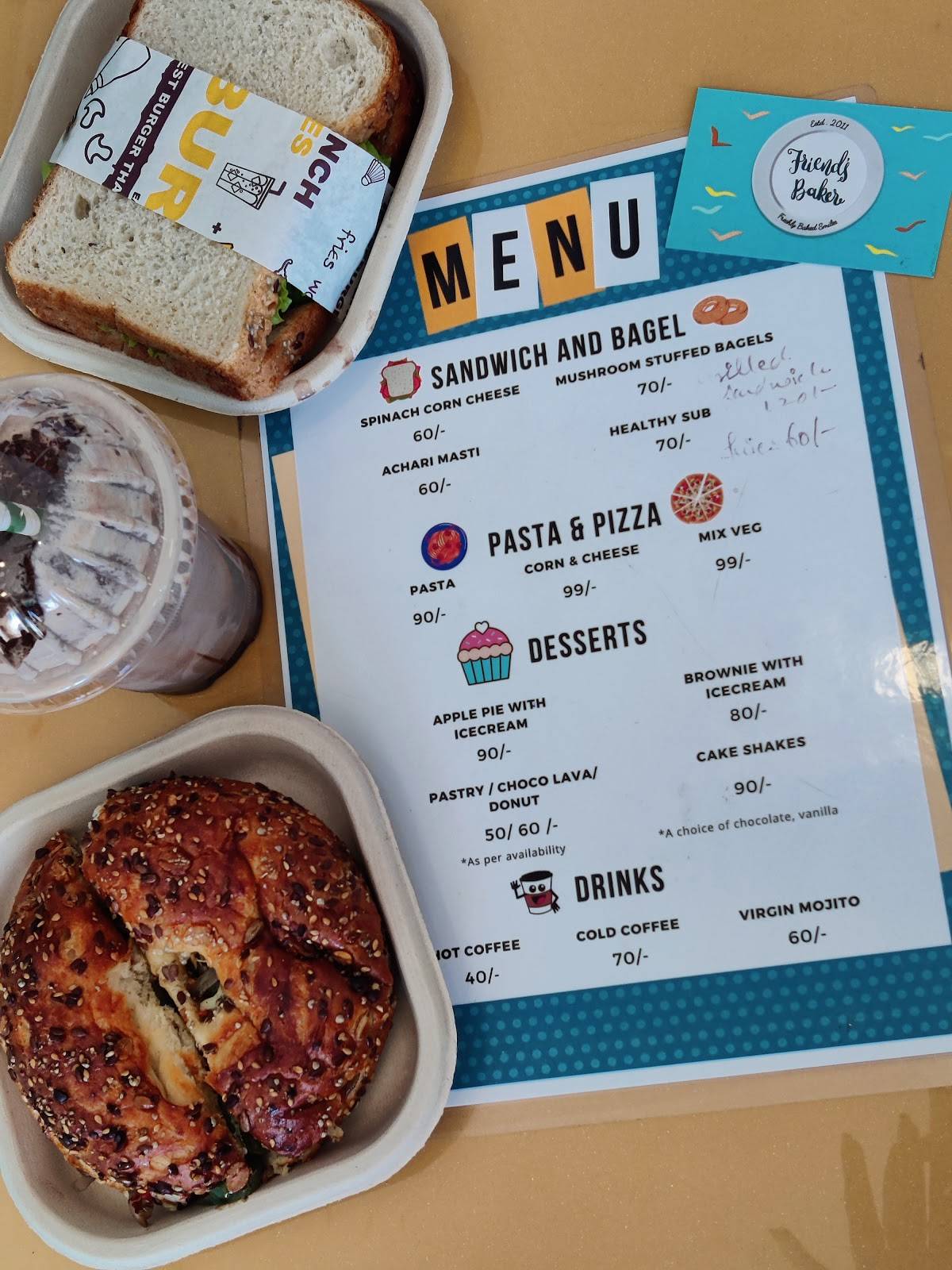 FRIENDS BAKER menu