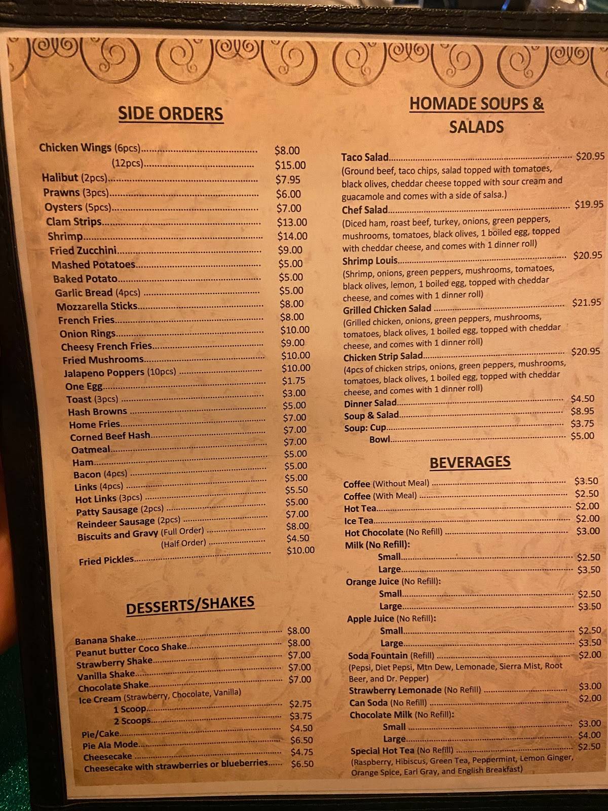 Menu at Hometown Restaurant, Fairbanks, S Cushman St