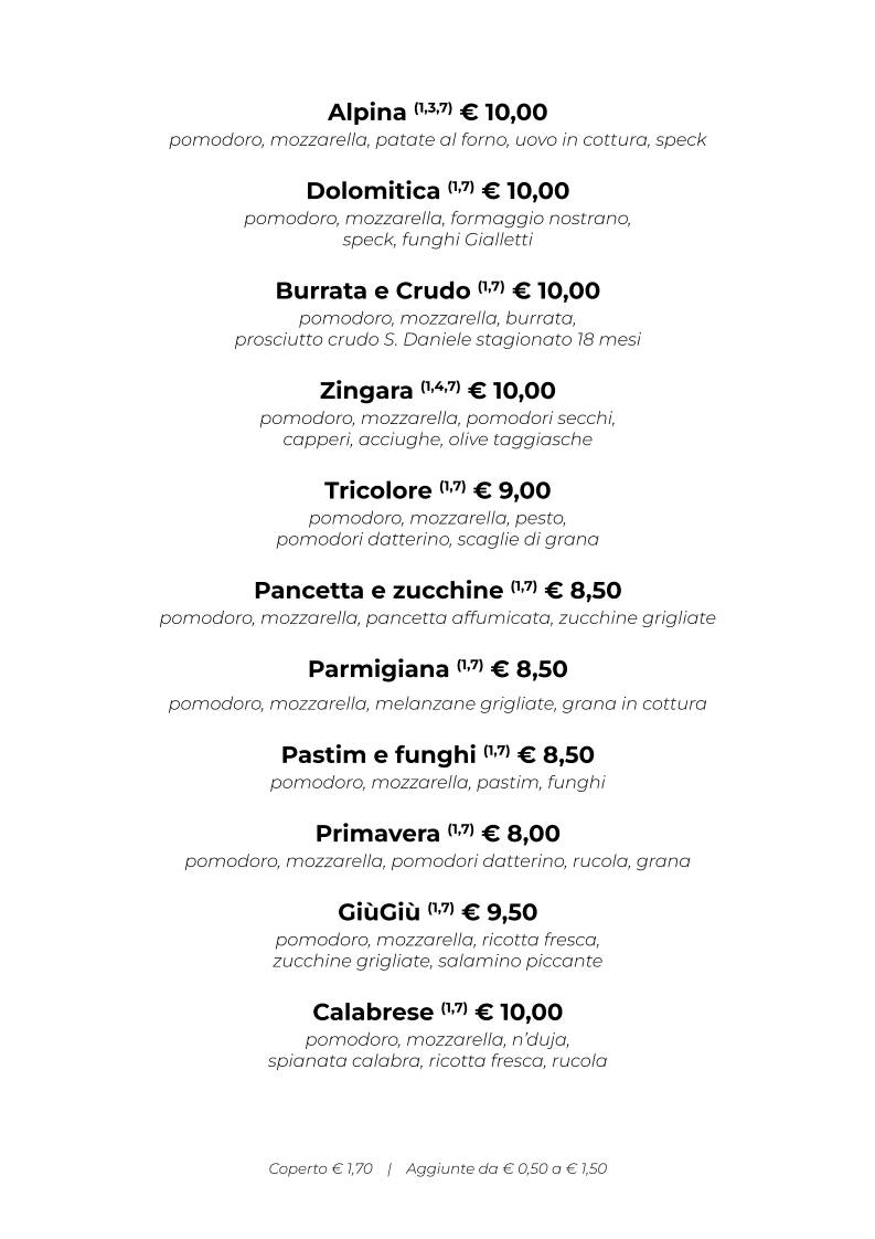 Menu di Ristorante Pizzeria Livia 