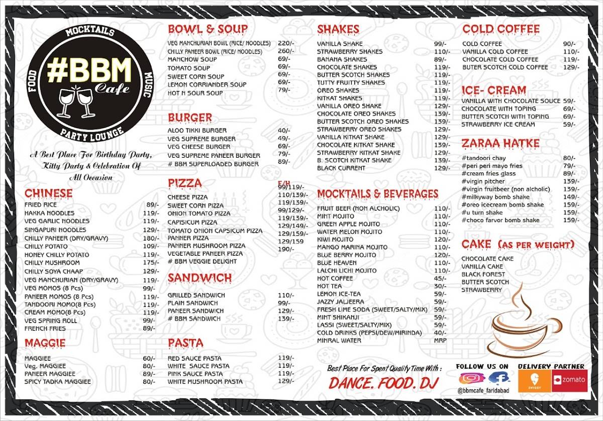 #BBM CAFE menu