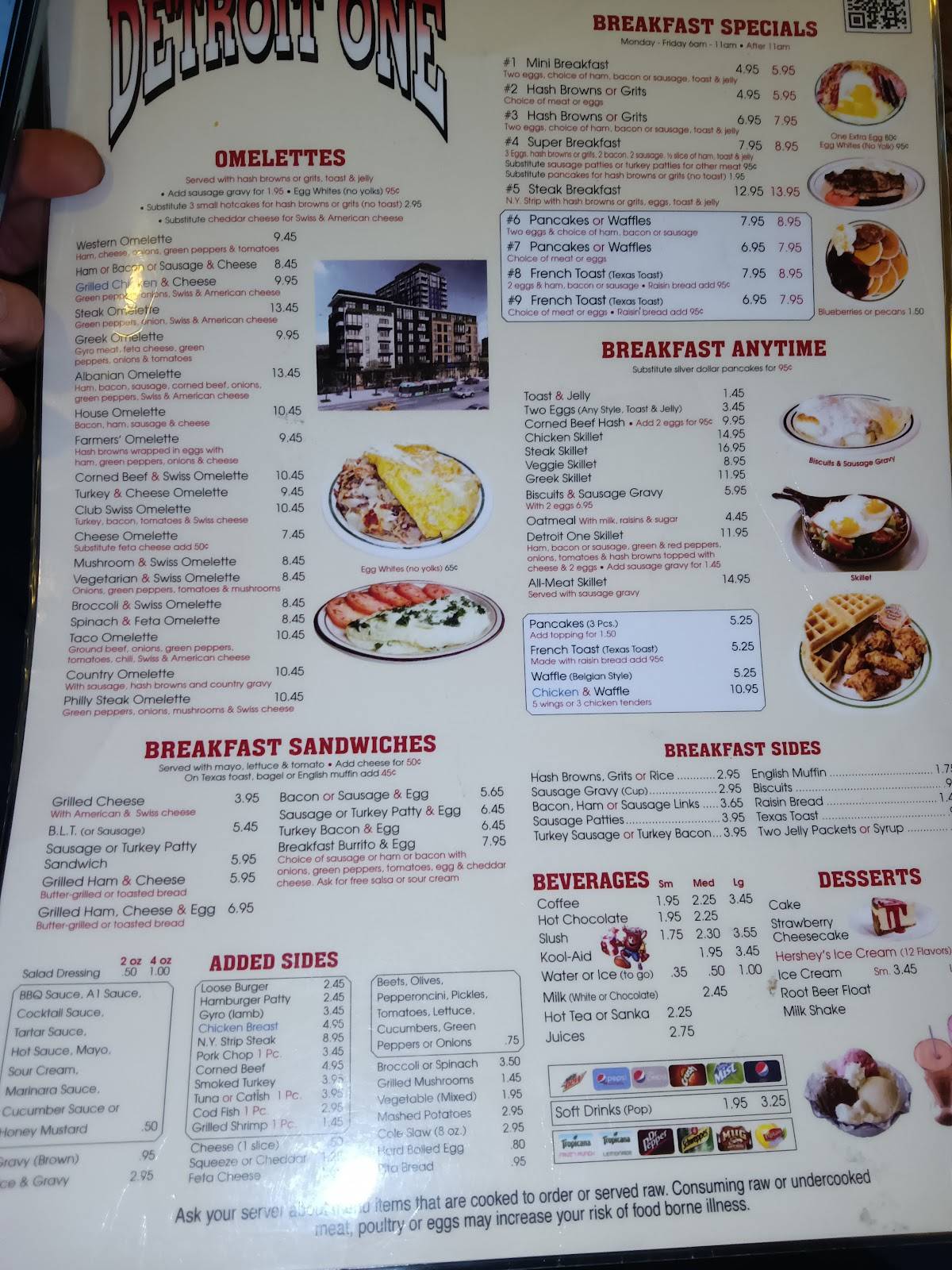 Menu at Detroit One Coney Island Restaurant, Detroit, Woodward Ave