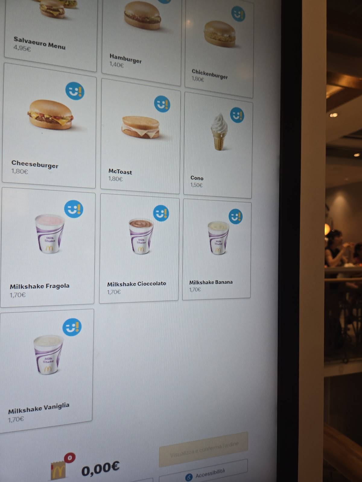 Menu de McDonald's Roma