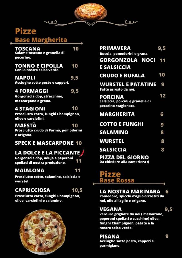 Menu di Fauglia Pizzeria Pizzicotto 