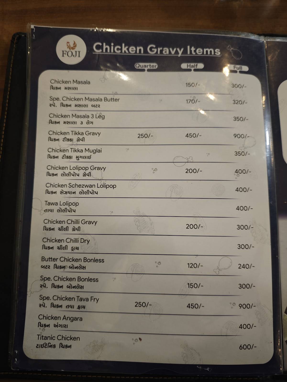 Fauji Restaurant (Dhorajiwala) menu