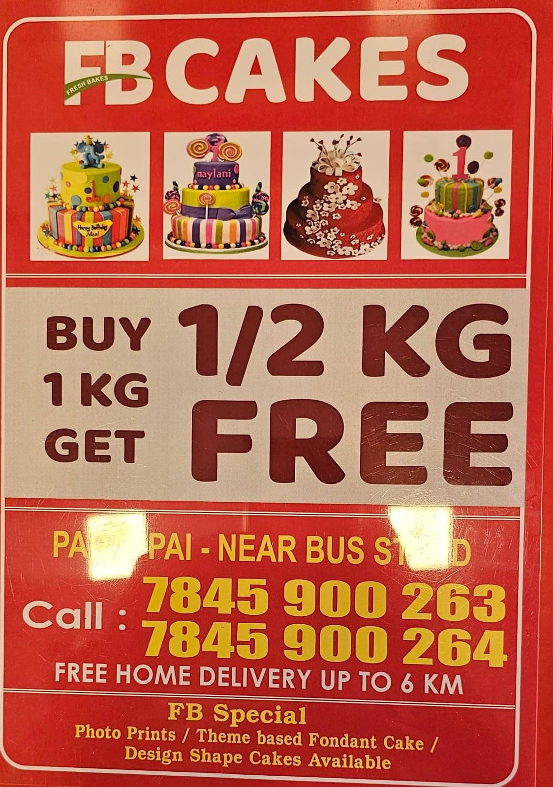 Fb Cakes Padappai menu