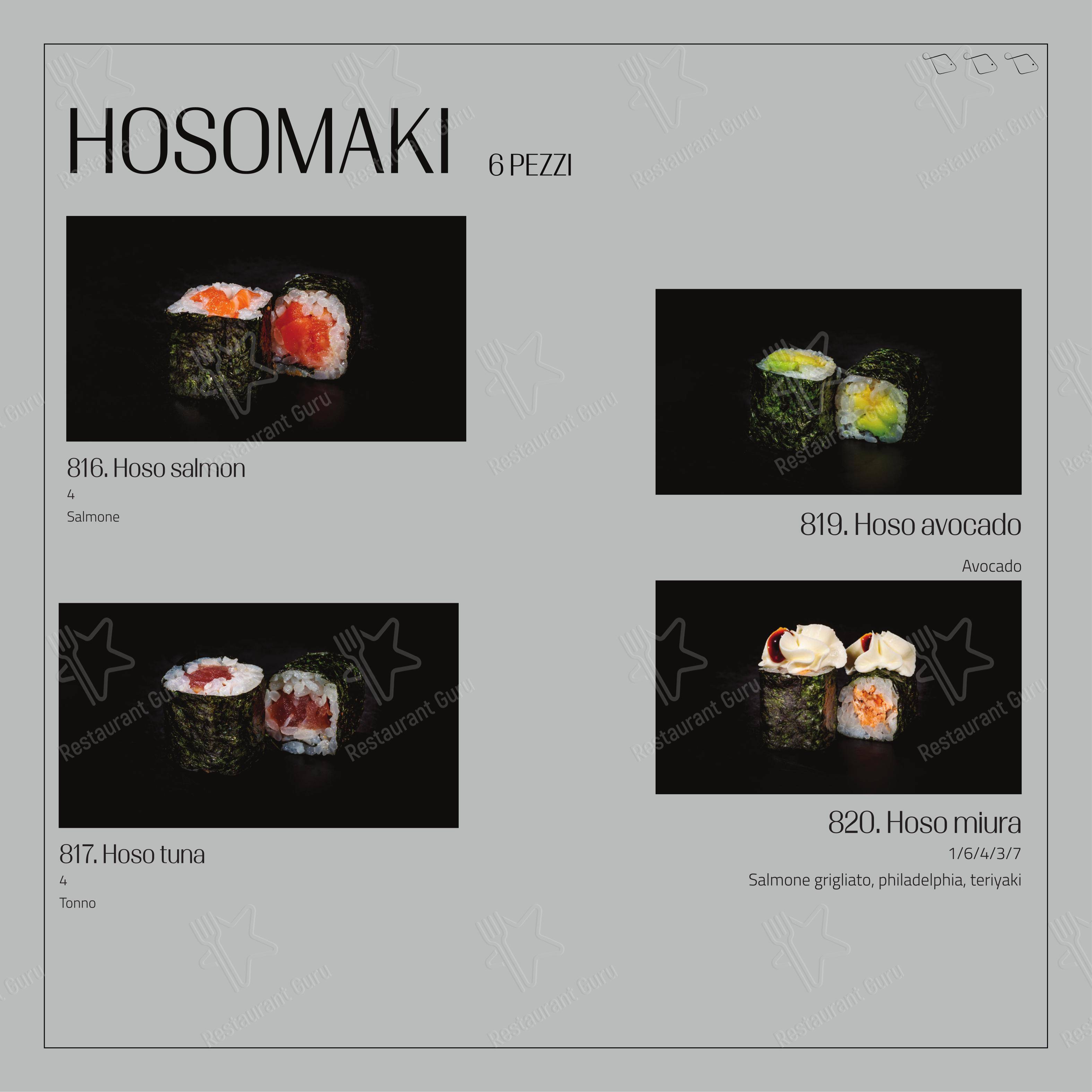 Menu bar per Feel Sushi ristorante