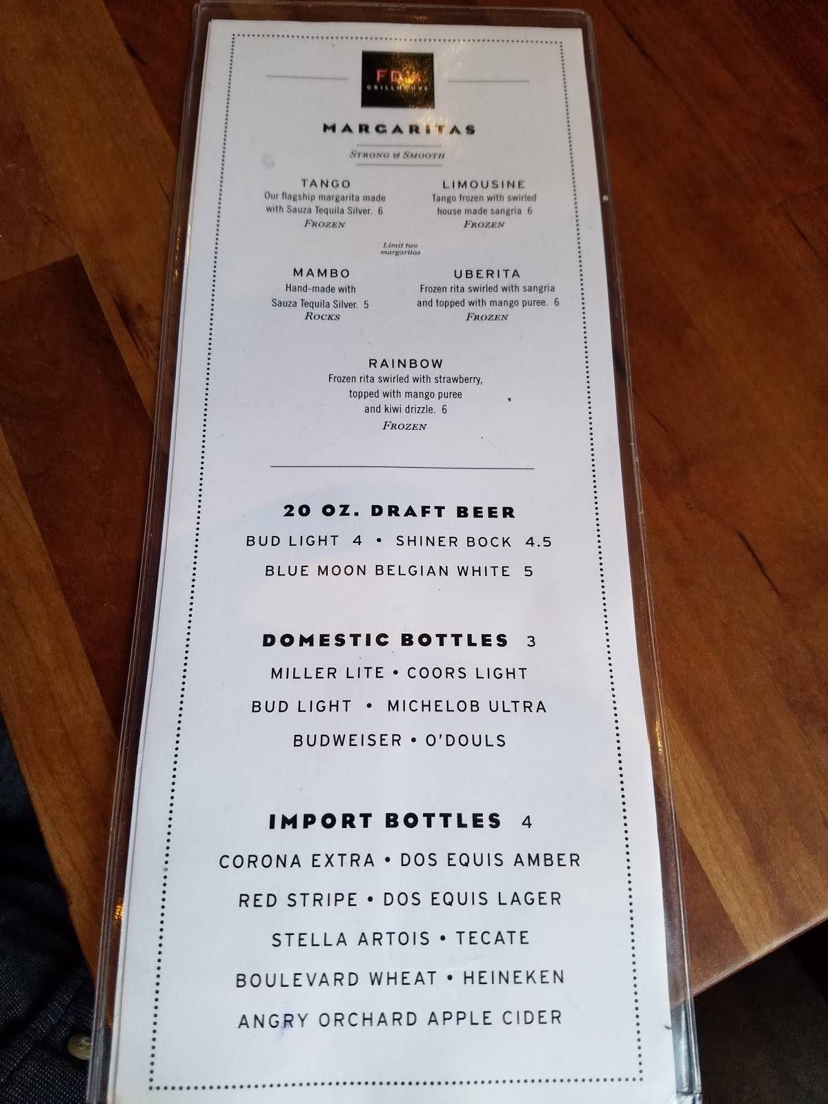 Menu at Fish Daddy's Grill House restaurant, Tulsa