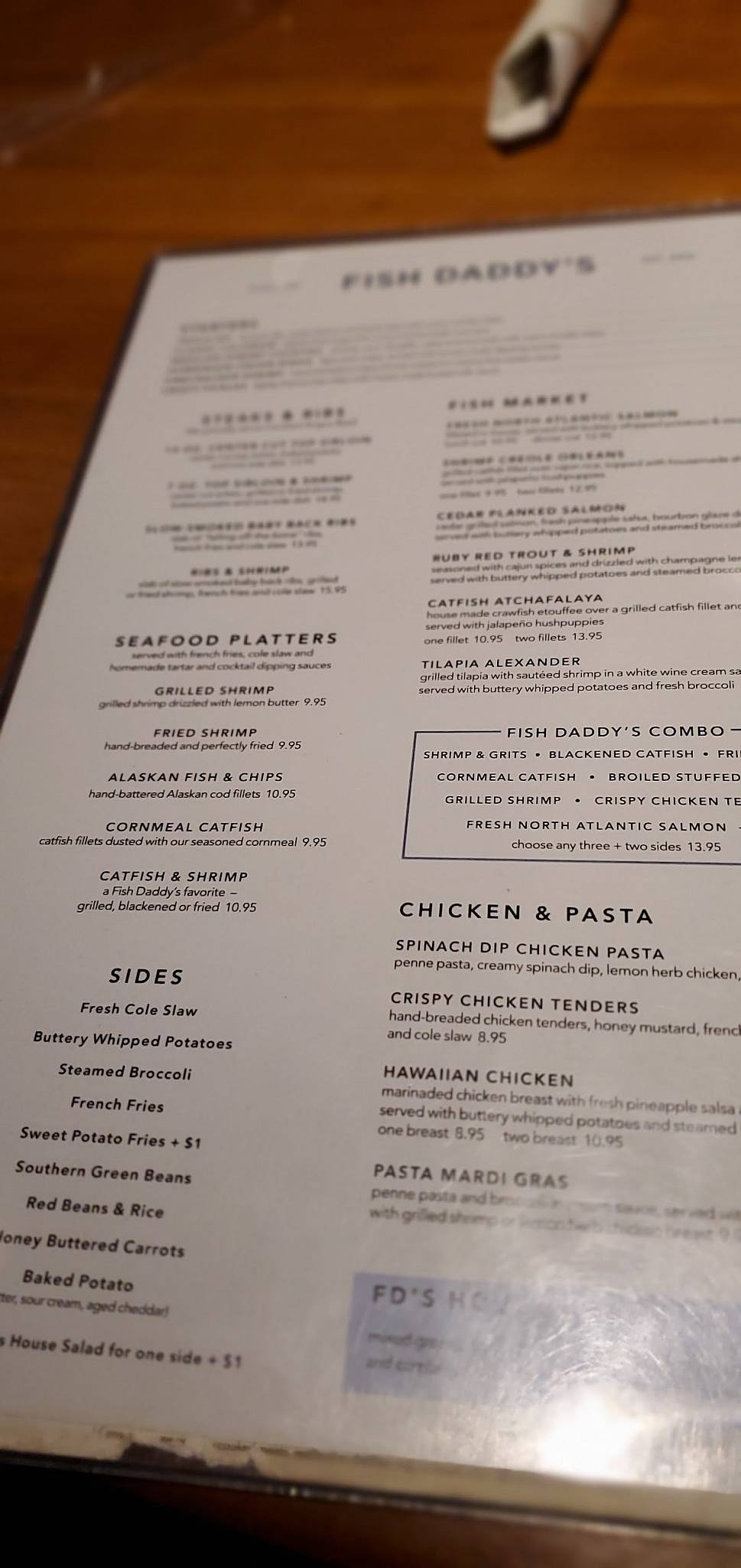 Menu at Fish Daddy's Grill House restaurant, Tulsa