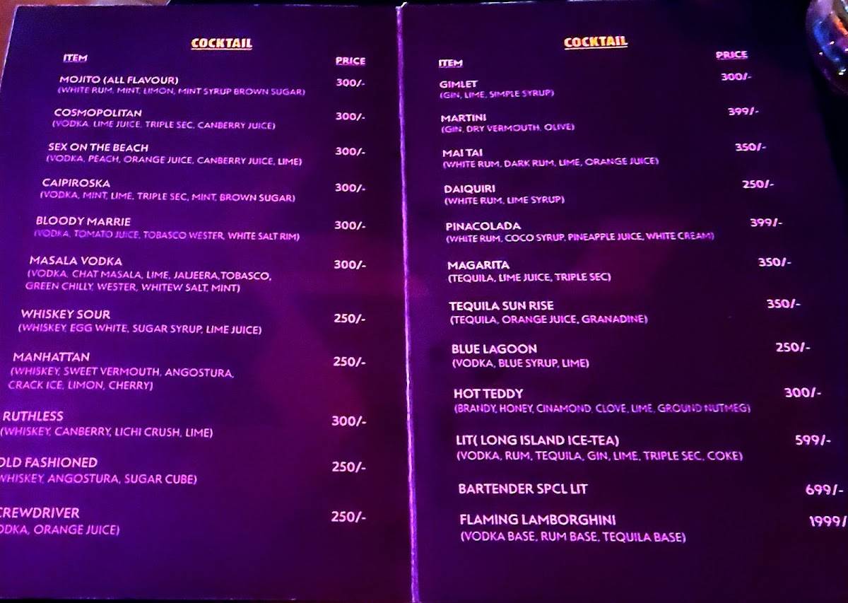 Flamingo Bar & Restaurant menu