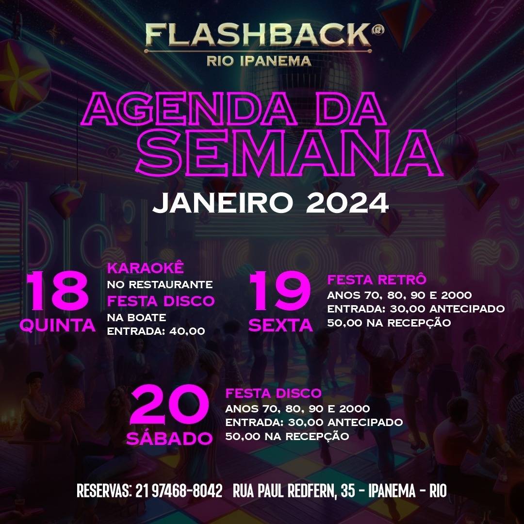 Flashback Rio cardápio